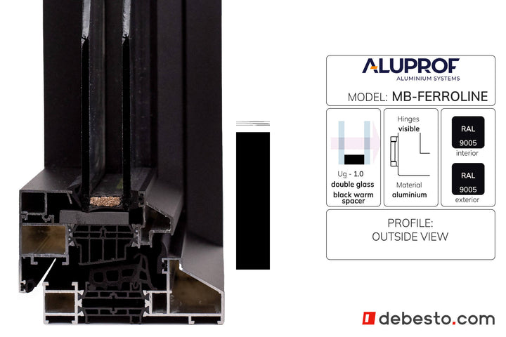 Aluprof MB-Ferroline Aluminium Window System - Corner Sample Without Fin
