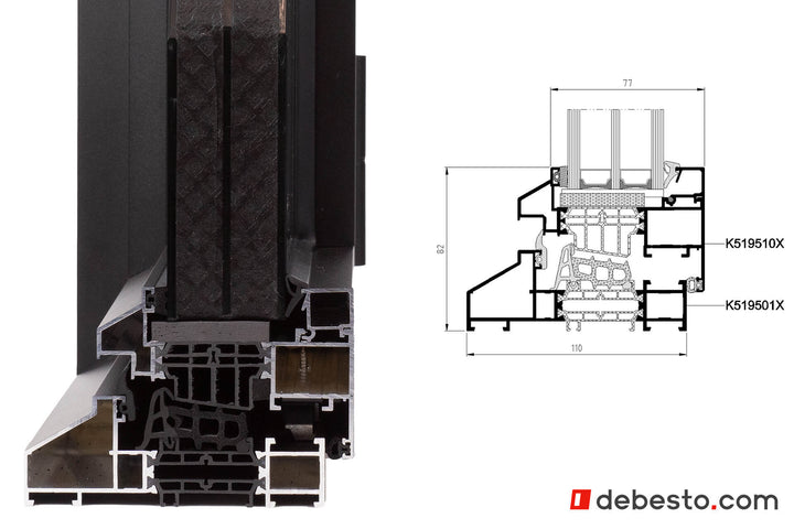 Aluprof MB-Ferroline Aluminium Window System - Corner Sample Without Fin