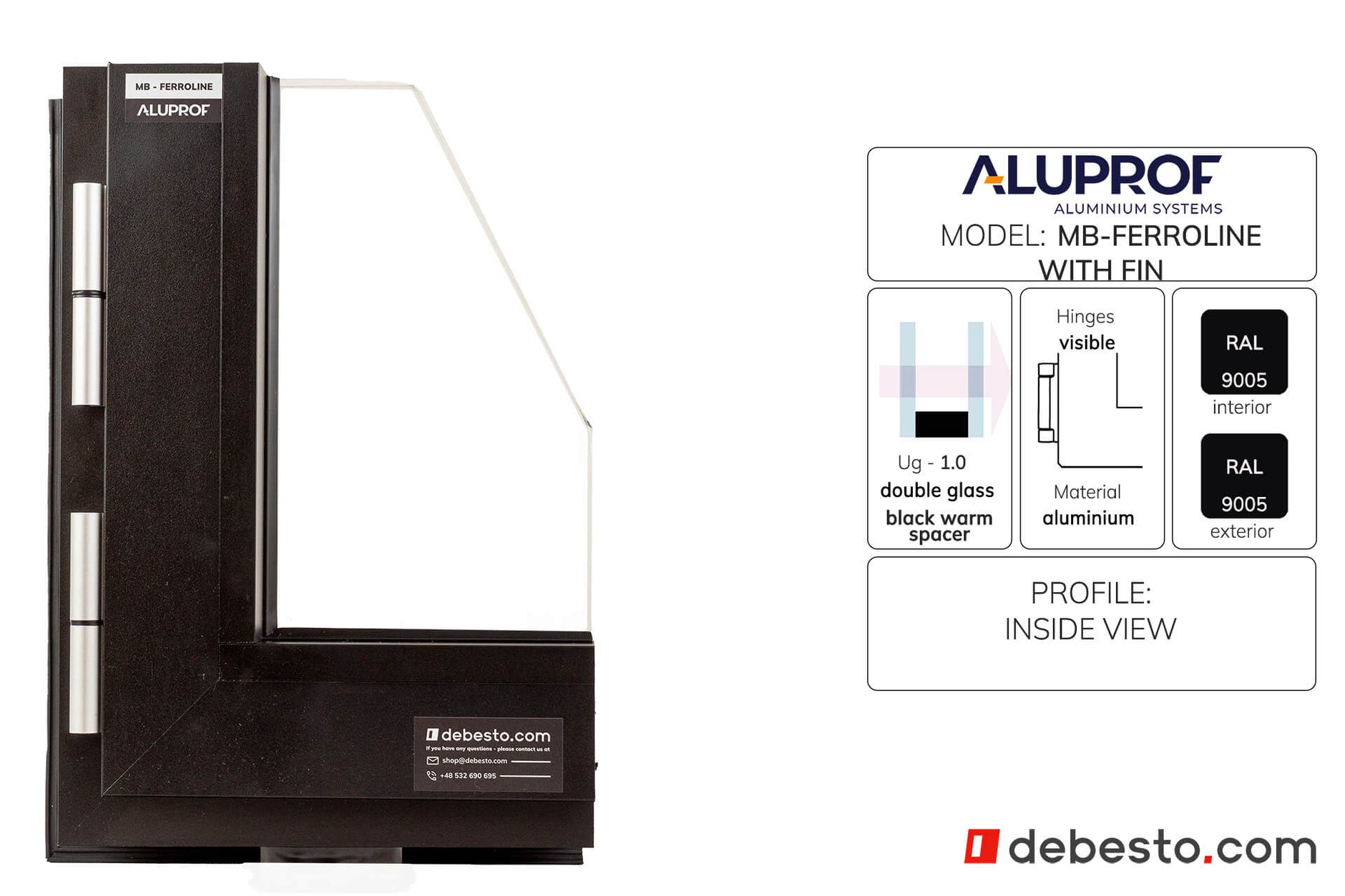 Aluprof Ferroline System Okien Aluminiowych - Trójkąt pokazowy z finem