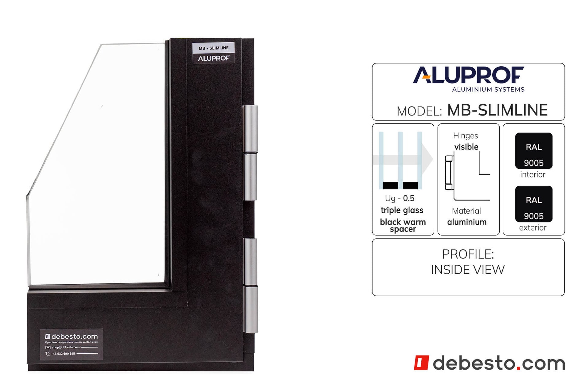 Aluprof MB-SLIMLINE Aluminium Window System - Corner Sample