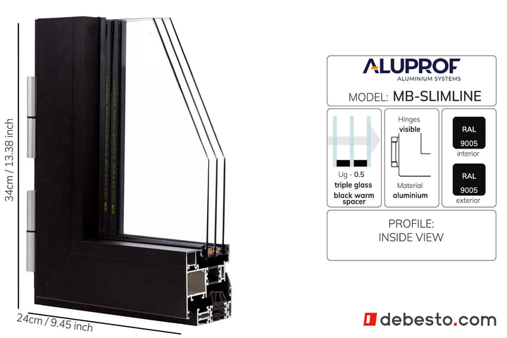 Aluprof MB-SLIMLINE Aluminium Window System - Corner Sample