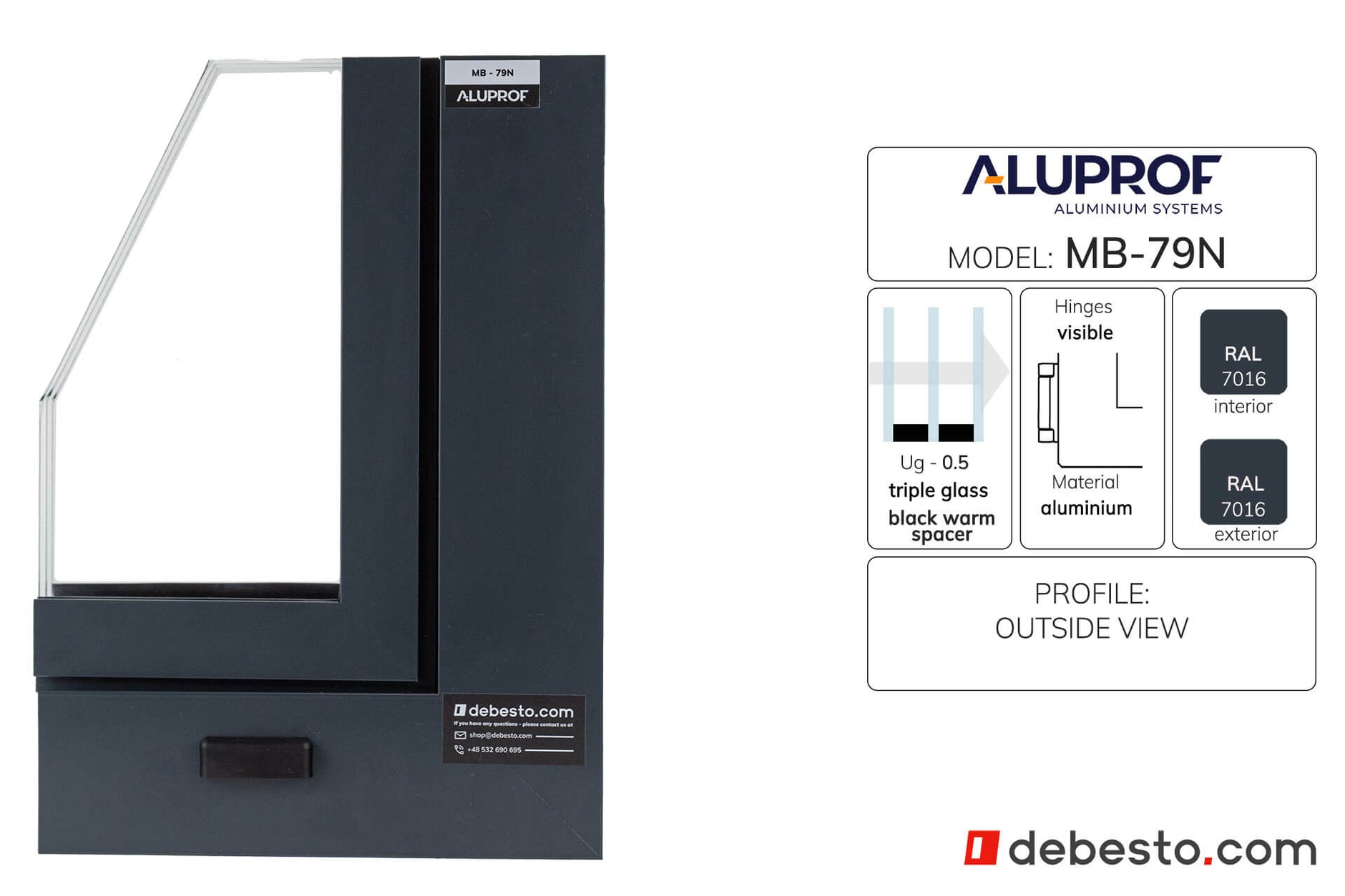 System Okien Aluminiowych Aluprof MB-79N - Trókąt pokazowy