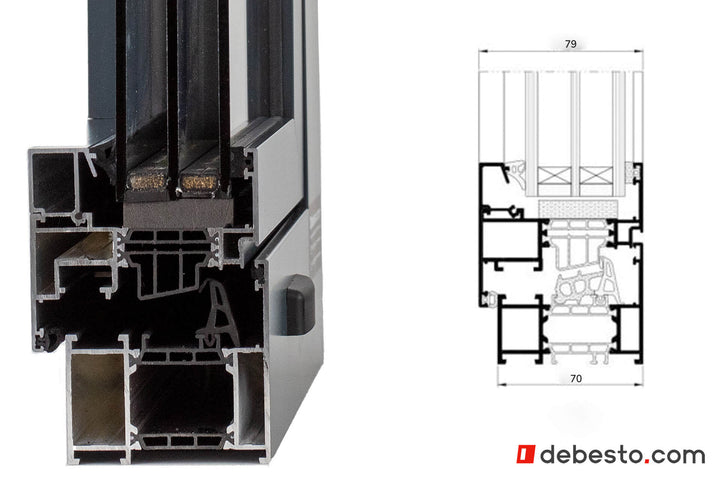 System Okien Aluminiowych Aluprof MB-79N - Trókąt pokazowy