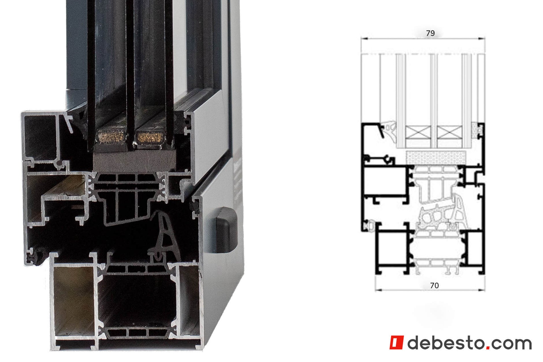 System Okien Aluminiowych Aluprof MB-79N - Trókąt pokazowy