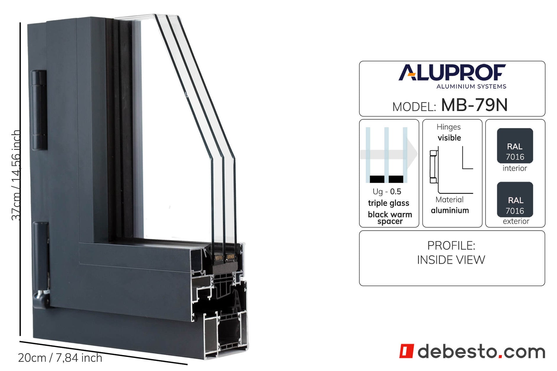 System Okien Aluminiowych Aluprof MB-79N - Trókąt pokazowy