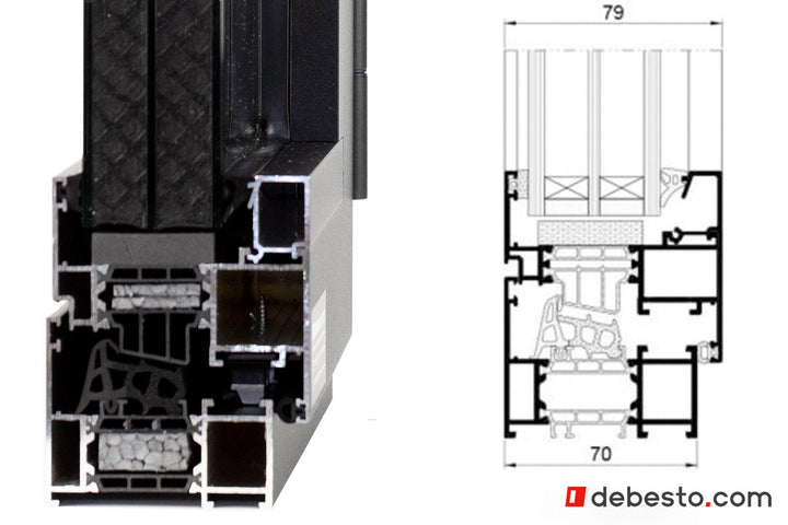 System Okien Aluminiowych Aluprof MB-79N - Trókąt pokazowy