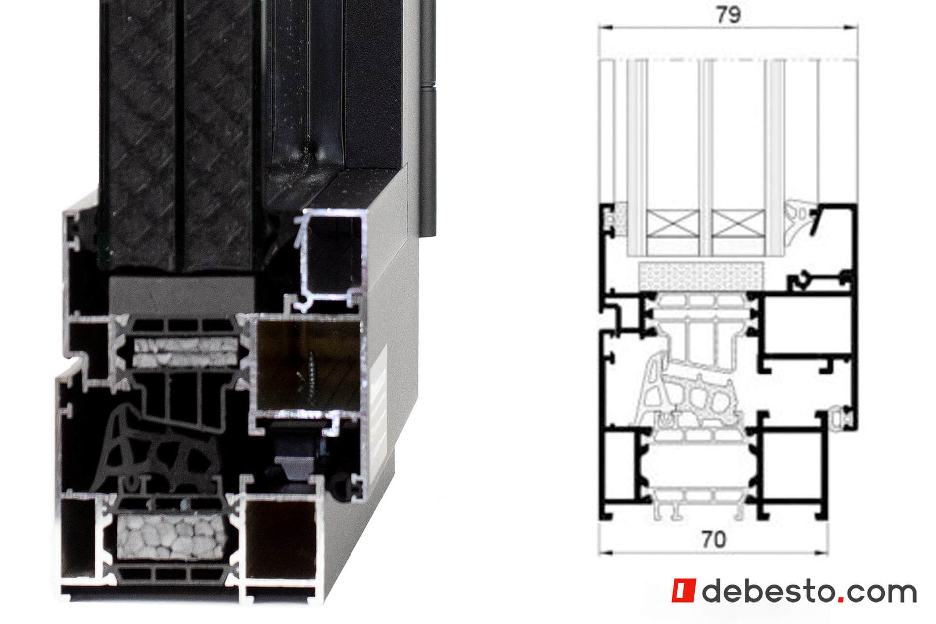 System Okien Aluminiowych Aluprof MB-79N - Trókąt pokazowy