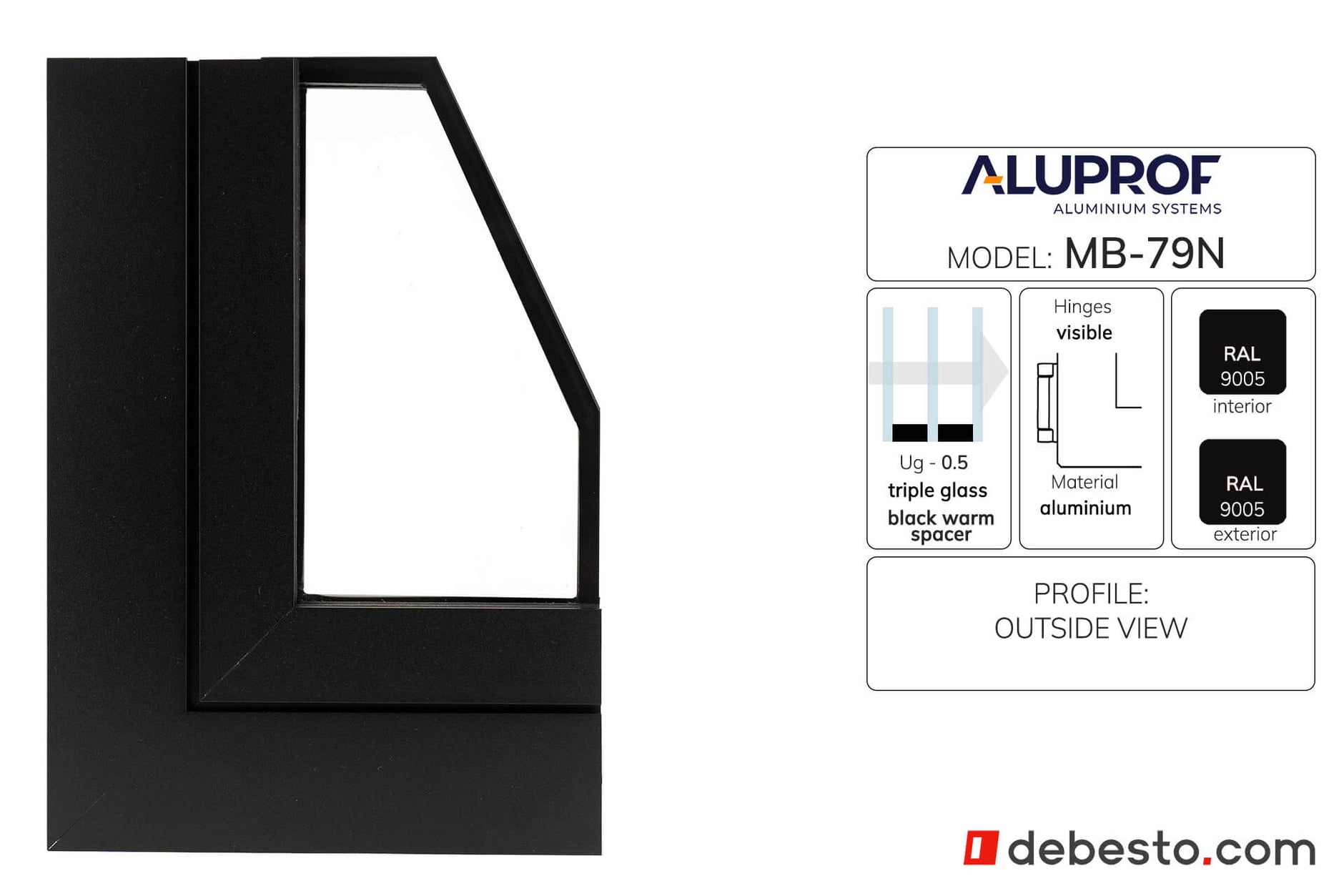 System Okien Aluminiowych Aluprof MB-79N - Trókąt pokazowy