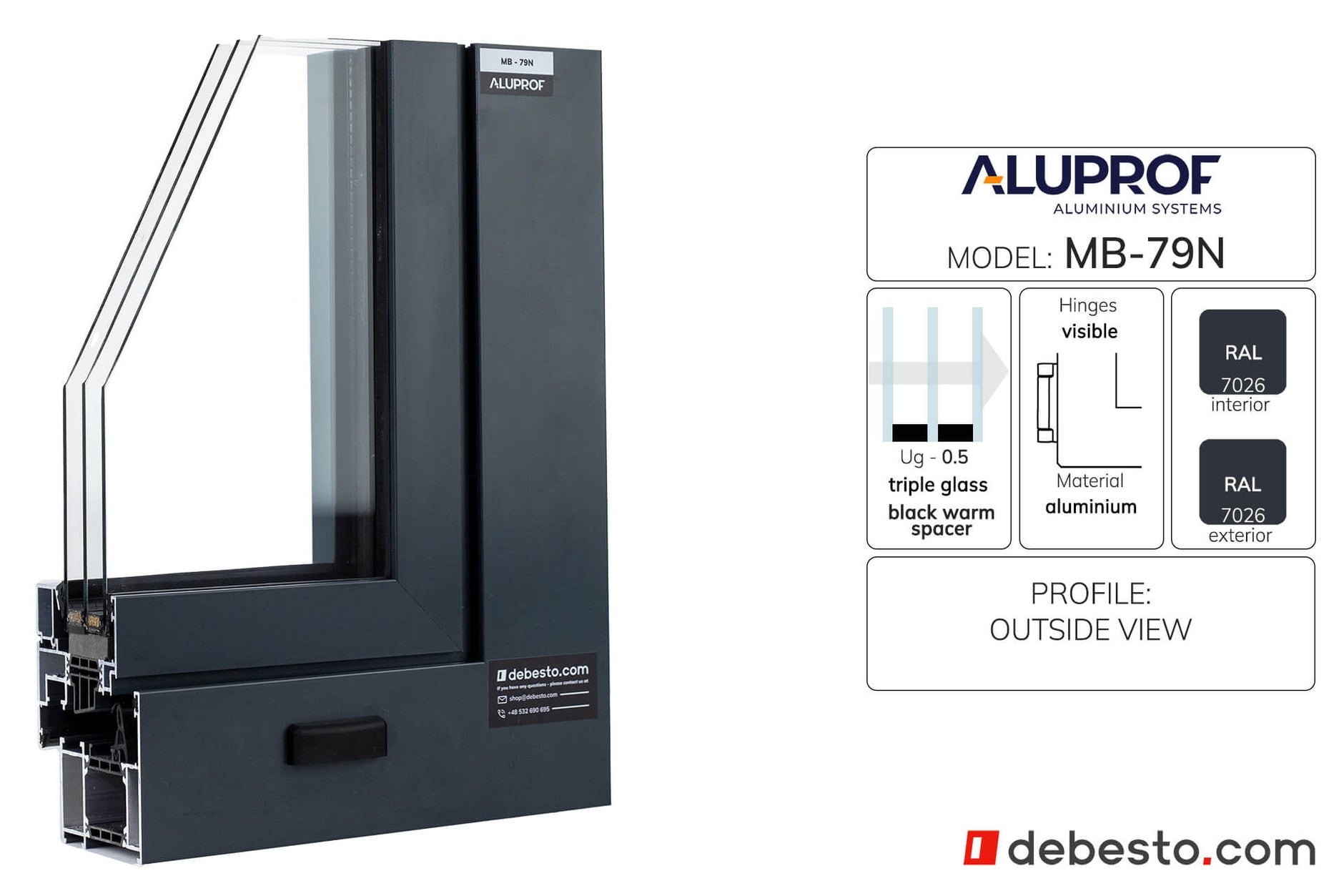 System Okien Aluminiowych Aluprof MB-79N - Trókąt pokazowy