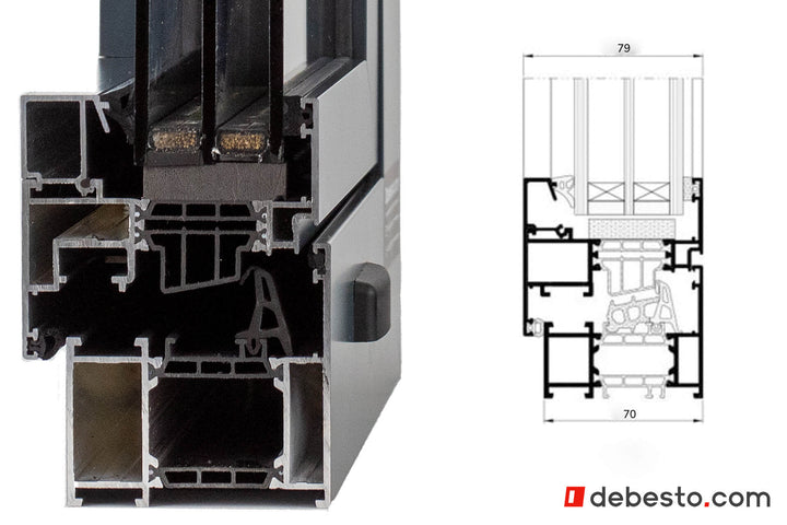 System Okien Aluminiowych Aluprof MB-79N - Trókąt pokazowy