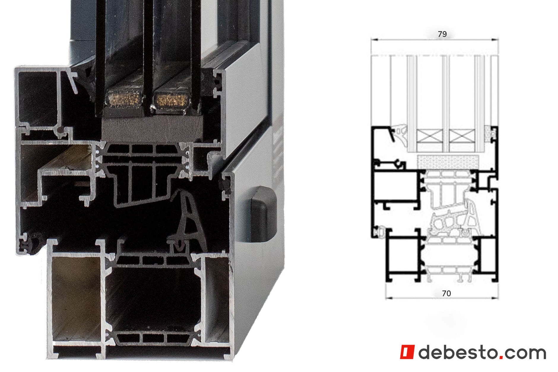System Okien Aluminiowych Aluprof MB-79N - Trókąt pokazowy