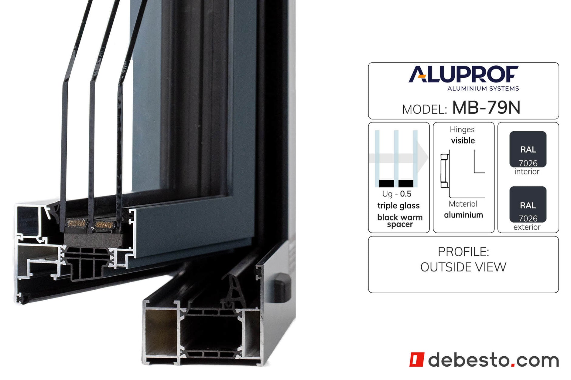 System Okien Aluminiowych Aluprof MB-79N - Trókąt pokazowy