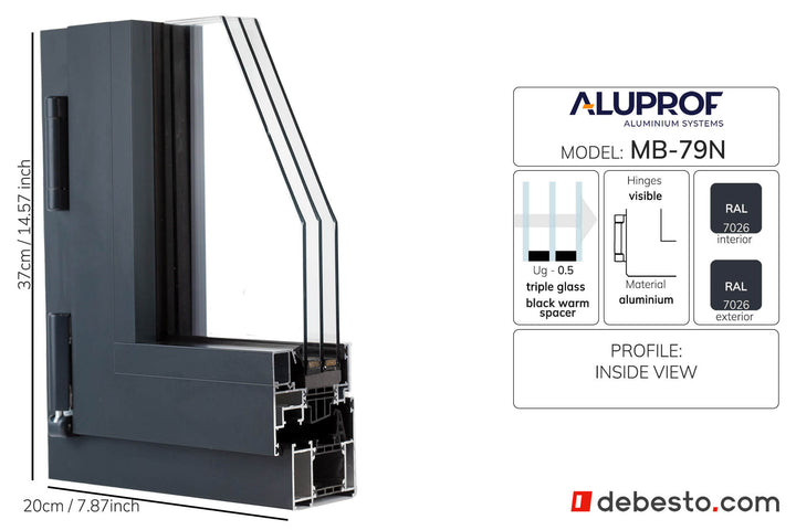System Okien Aluminiowych Aluprof MB-79N - Trókąt pokazowy