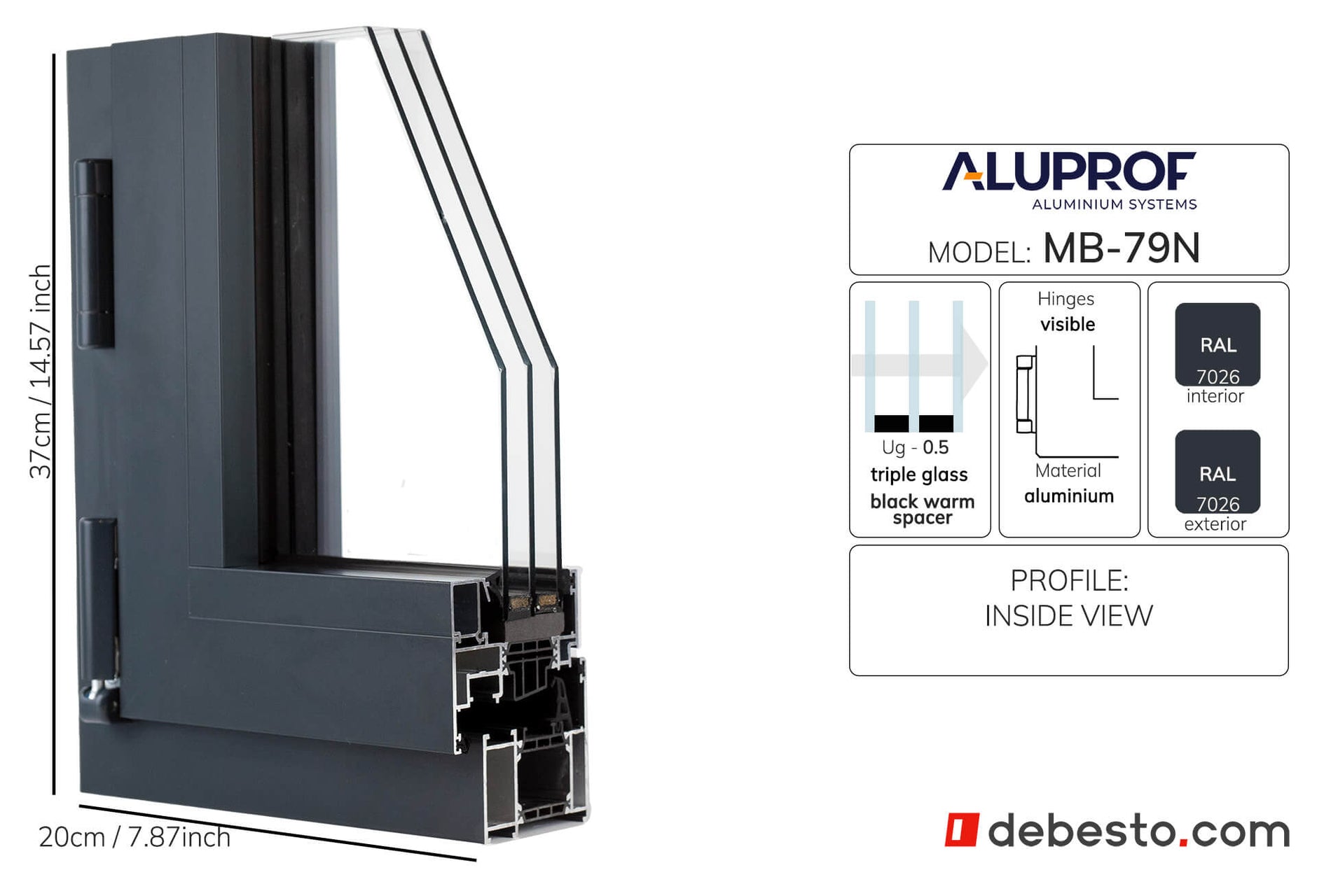 System Okien Aluminiowych Aluprof MB-79N - Trókąt pokazowy