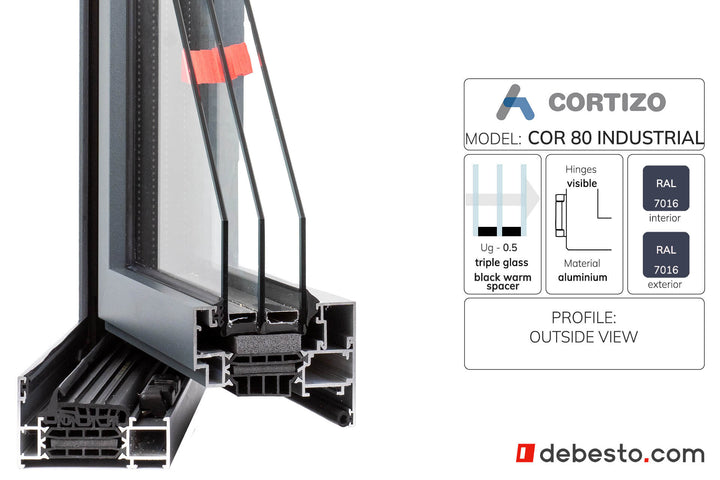 Cortizo Cor 80 Industrial System Okien Aluminiowych - Trójkąt pokazowy
