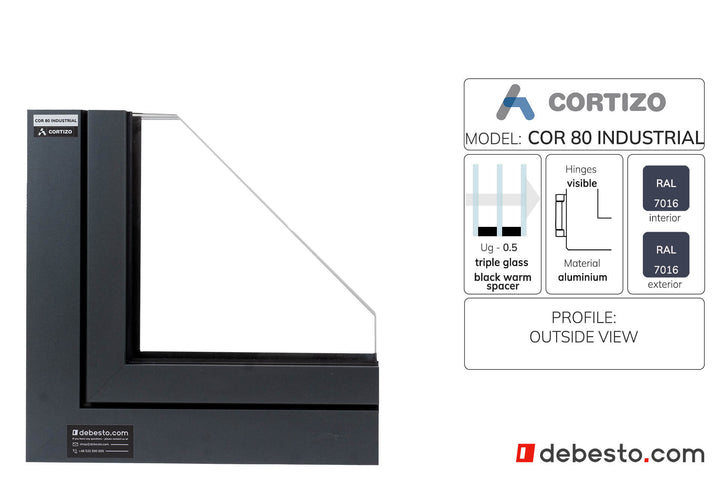 Cortizo Cor 80 Industrial System Okien Aluminiowych - Trójkąt pokazowy