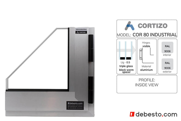 Cortizo Cor 80 Industrial Aluminium Window System - Corner Sample