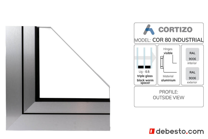 Cortizo Cor 80 Industrial System Okien Aluminiowych - Trójkąt pokazowy