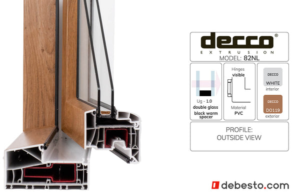 Decco 82 NL PVC Window system - corner sample