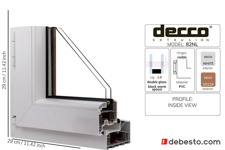 Decco 82 NL PVC Window system - corner sample