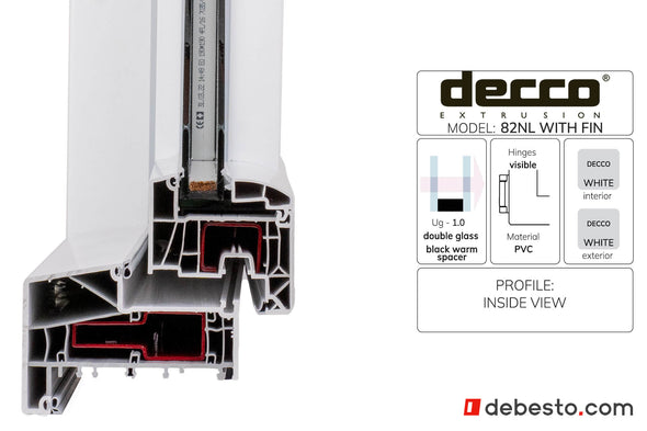 Decco 82 NL with peen  PVC Window system - corner sample