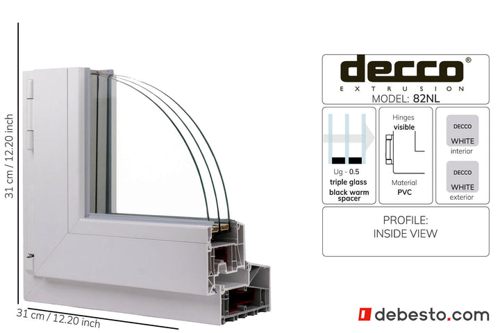 Decco 82 NL PVC Window system - corner sample
