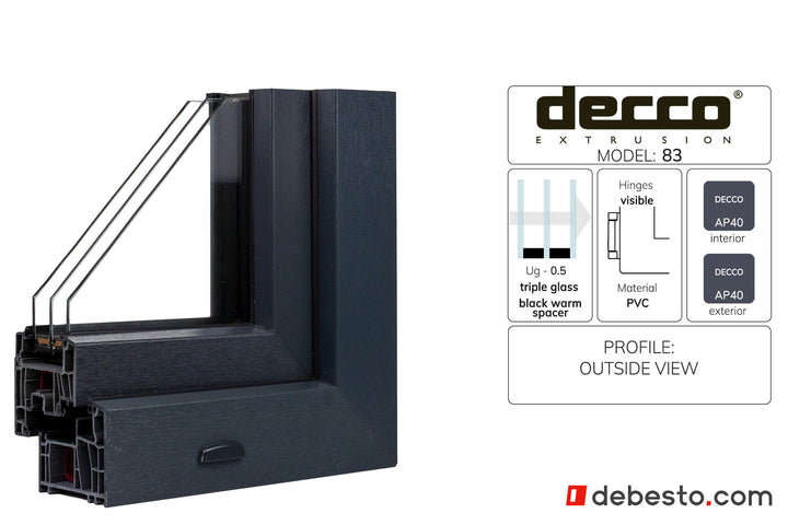 Decco 83 PVC Window System - Corner Sample