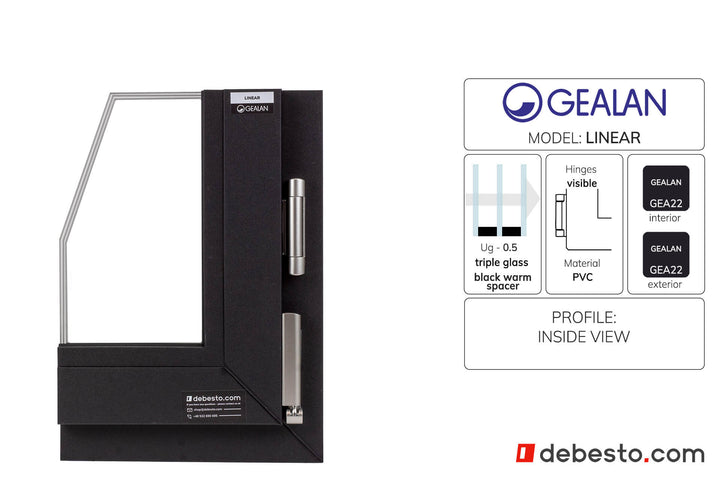 GEALAN-LINEAR® System Okienny PVC - Trójkąt Pokazowy (ANTRACYT)