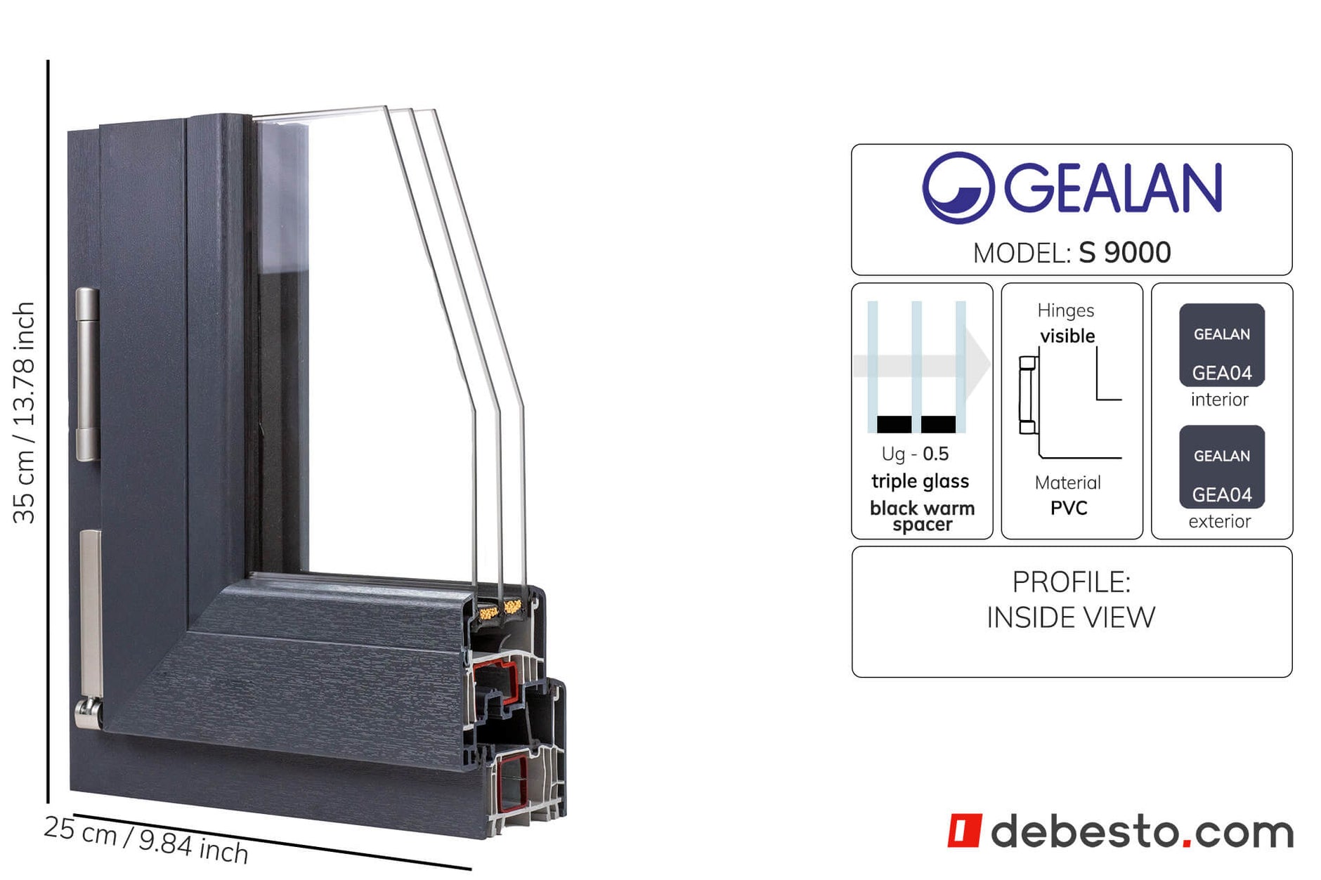 Gealan 9000 PVC Window System - Corner Sample