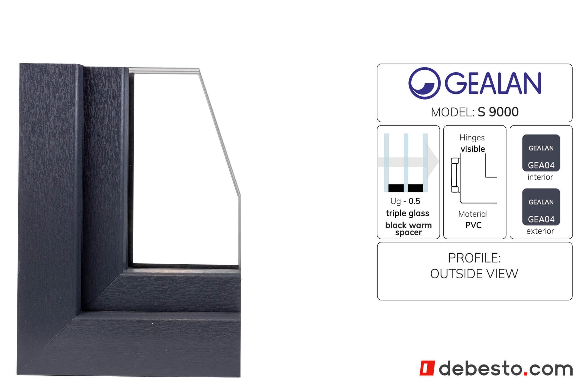 Gealan 9000 PVC Window System - Corner Sample