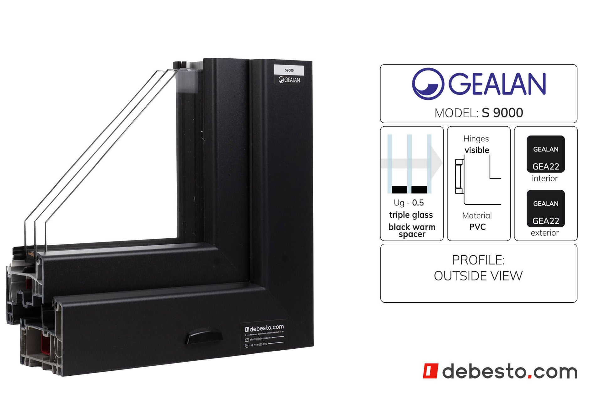 Gealan 9000 PVC Window System - Corner Sample