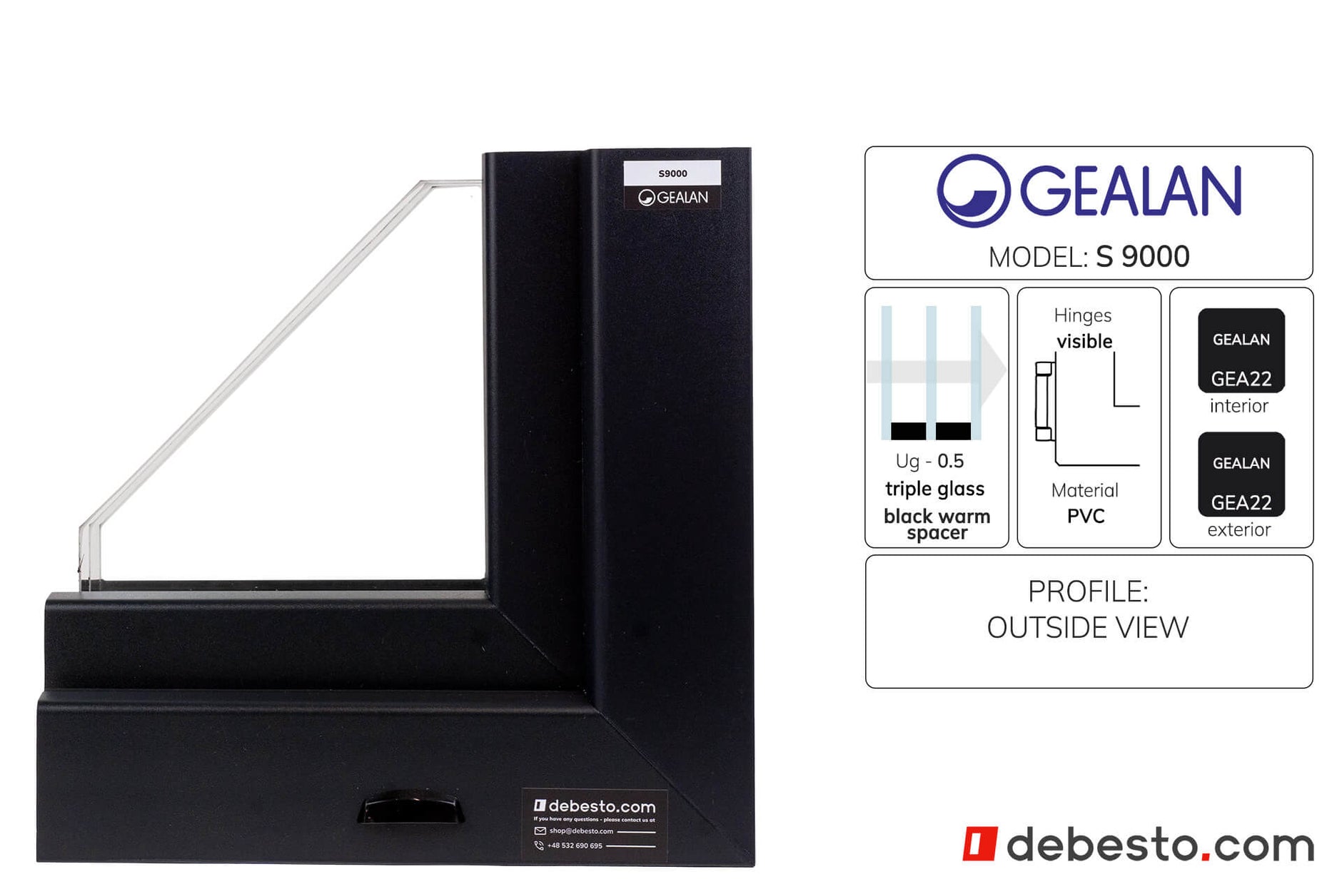 Gealan 9000 PVC Window System - Corner Sample