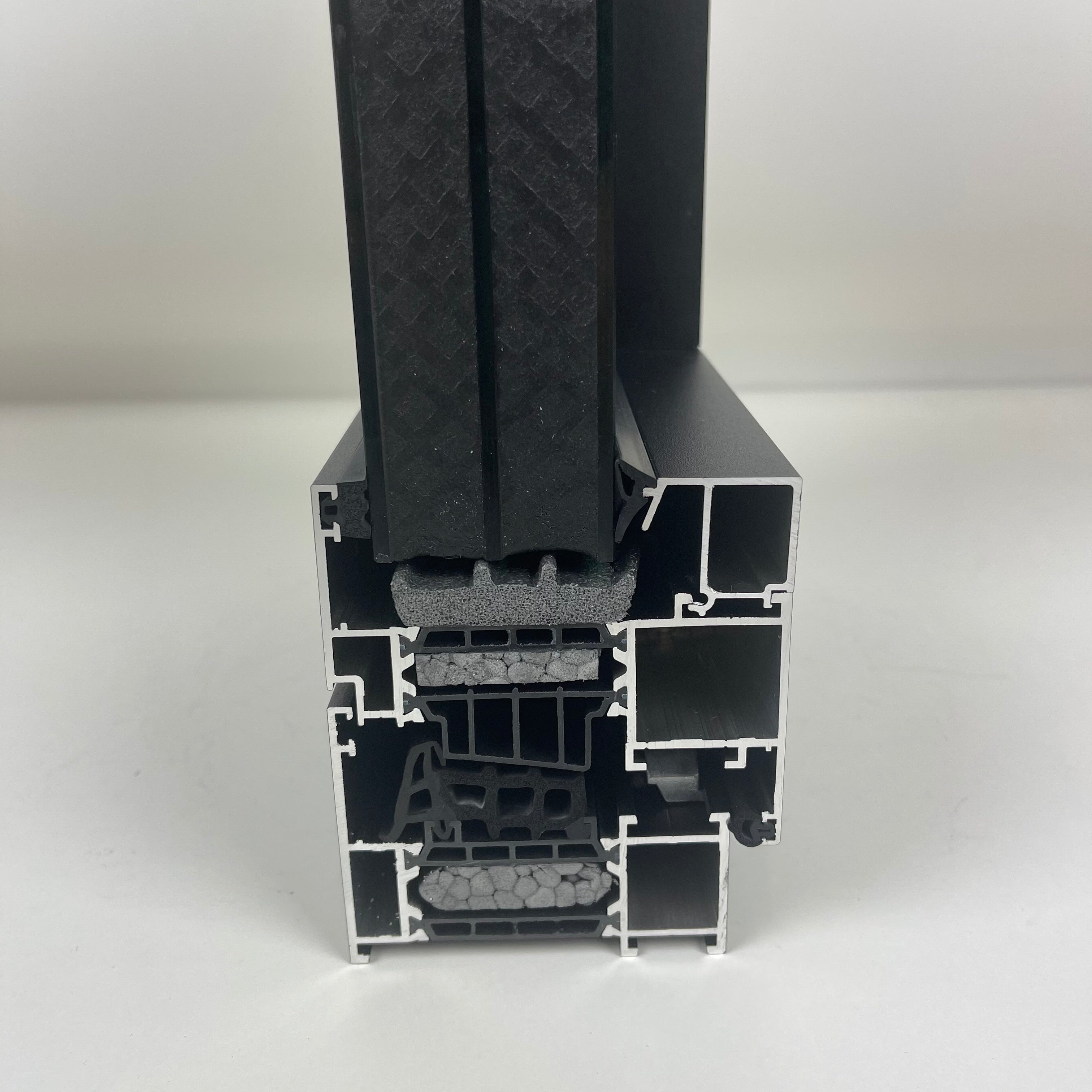 Litnum Corner Sample Set of 2 window corner samples Aluprof MB 86N Alu & Salamander Bluevol ...