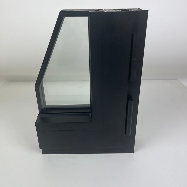 Set of 2 window corner samples Aluprof MB 86N Alu & Salamander Bluevolution 82 PVC