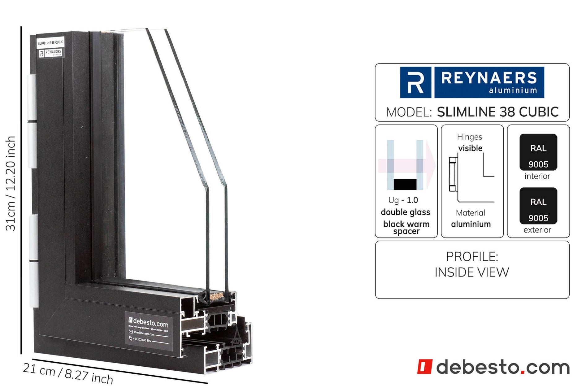 Reynaers SlimLine 38 — System okien aluminiowych — Trójkąt pokazowy
