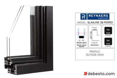 Reynaers SlimLine 38 Ferro - Aluminium Window System - Corner Sample