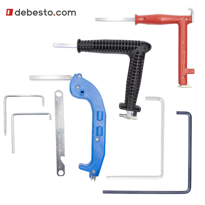 Zestaw klamek i kluczy montażowych Siegenia, ROTO, MACO