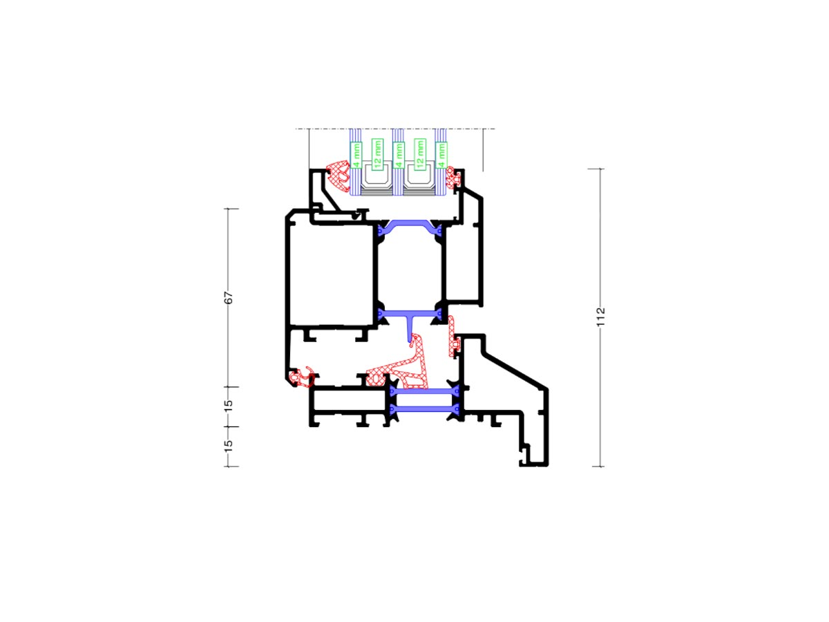 Aliplast Steel look 1000 z płetwą System Okien Aluminiowych - Trójkąt pokazowy