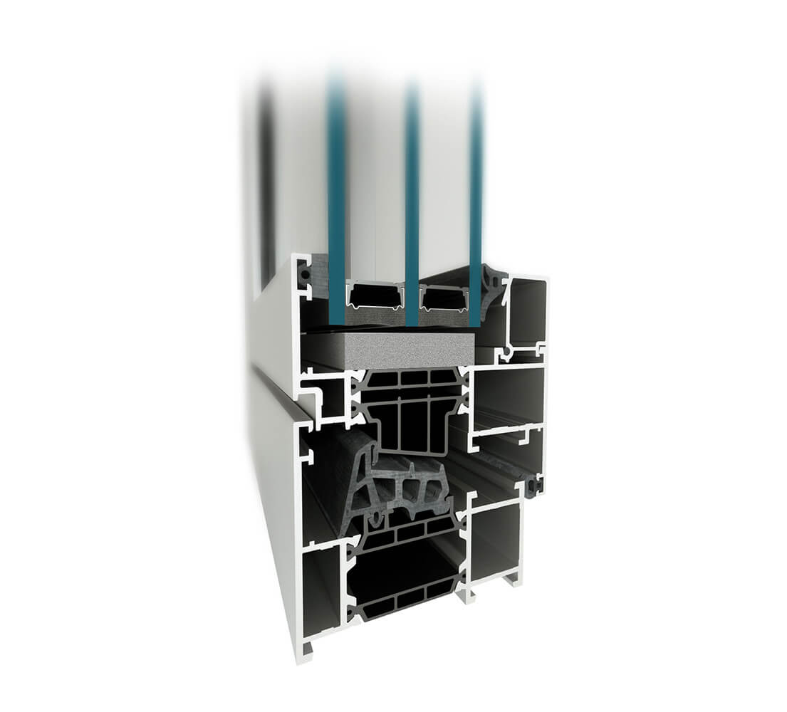 Zestaw 2 trójkątów pokazowych: Aluprof MB-79N i GEALAN-LINEAR® PVC