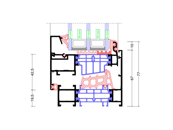 Aluprof MB-86 Ukryte Skrzydło System Okien Aluminiowych - Trójkąt pokazowy