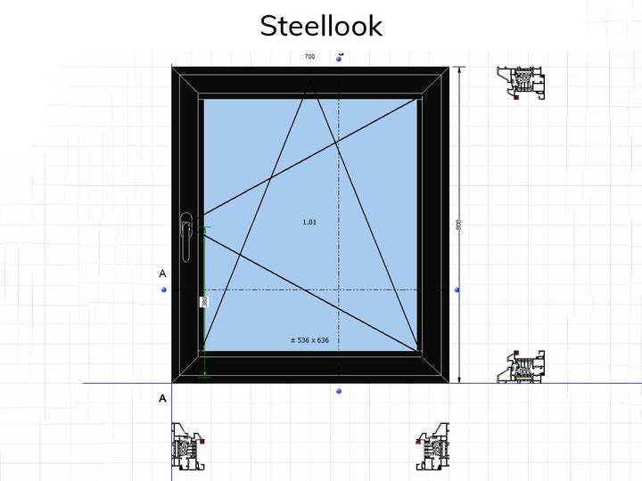 Aluprof MB-Ferroline System Okien Aluminiowych - Okno pokazowe