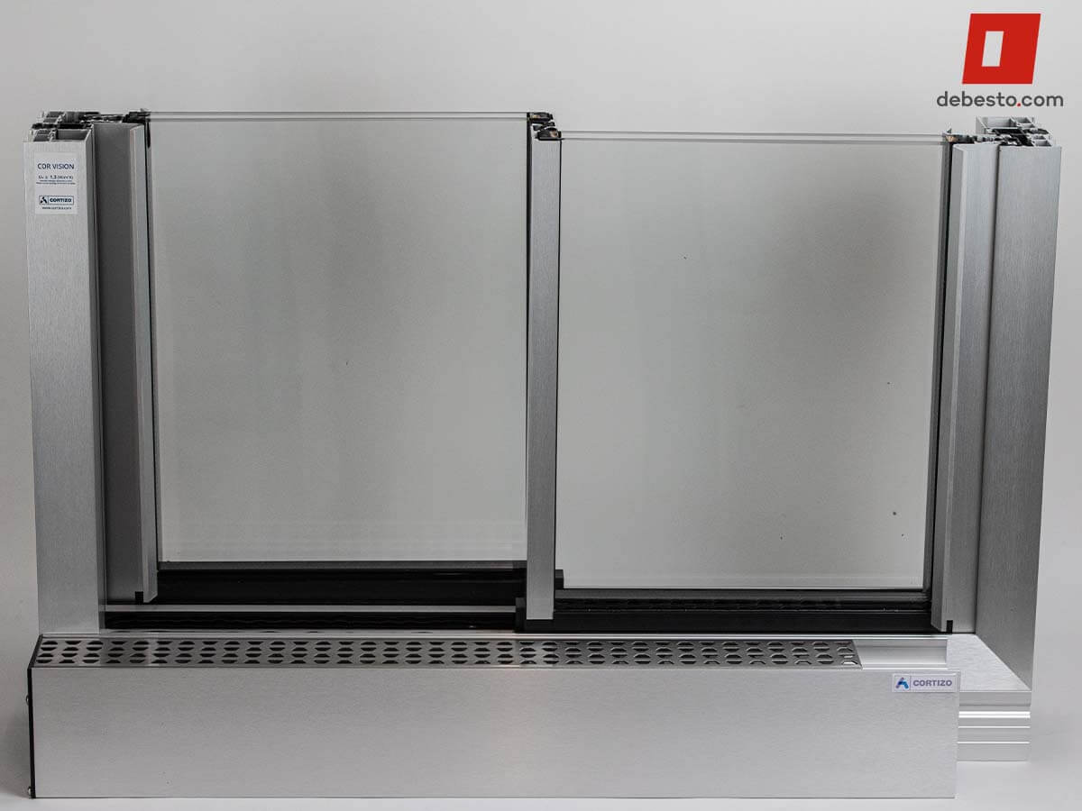 Cortizo Cor Vision slding door system front view of window sample