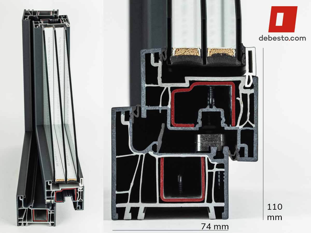 Zestaw 2 trójkątów pokazowych: Aluprof MB-79N i GEALAN-LINEAR® PVC
