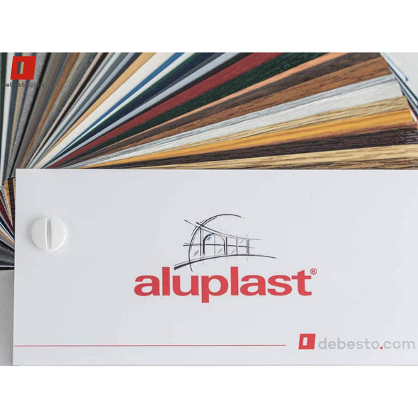 front cover of the aluplast colour chart debesto.com it also shows different colours above