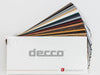 front cover of the decco colour chart with logo of debesto.com it also shows above different colours of the palettte